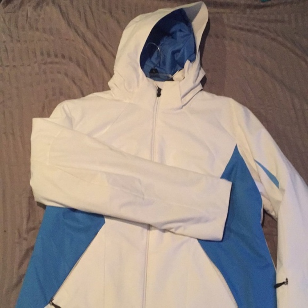 ❄️Spyder White & Blue Down Ski Jacket❄️